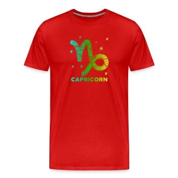 Constellation Stars Capricorn Zodiac Esoteric - Men's Premium Organic T-Shirt - red - Front - Damien (186cm)