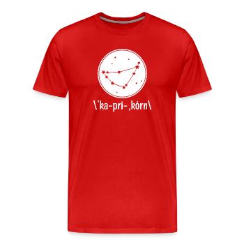 Capricorne Constellation Galaxie Ciel - T-shirt bio Premium Homme - rouge - Devant - Damien (186cm)