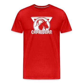 Steinbock Aberglaube Horoskop Sternzeichen Galaxie - Männer Premium Bio T-Shirt - Rot - Vorne - Damien (186cm)