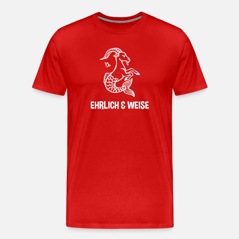 Steinbock Statement Astrologie Tierkreiszeichen - Männer Premium Bio T-Shirt - Rot