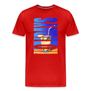 HOLIDAYS - Men's Premium Organic T-Shirt - red - Front - Damien (186cm)