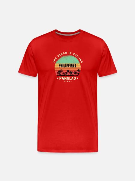 Panglao Philippines palm tree design - Men's Premium Organic T-Shirt - red