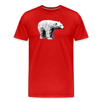 Geometrischer Eisbär | Low-Poly-Arktis-Tier - Männer Premium Bio T-Shirt - Rot - Vorne - Damien (186cm)