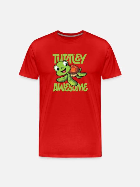 Turtley awesome - Männer Premium Bio T-Shirt - Rot