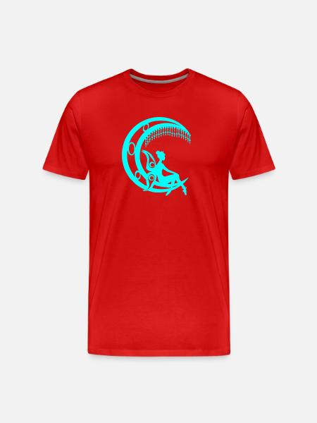 Märchenfiguren, mondsichel elfensilhouette - Männer Premium Bio T-Shirt - Rot