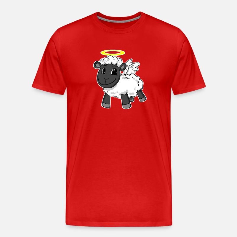 Schaf Engel - Männer Premium Bio T-Shirt - Rot