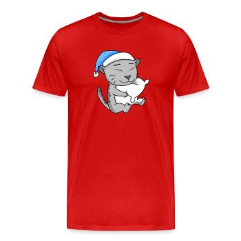 Cat Cat Breed Egyptian Mau - Men's Premium Organic T-Shirt - red - Front - Damien (186cm)