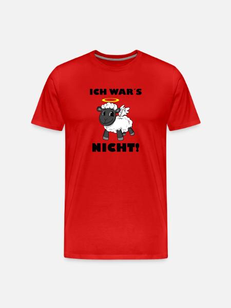 Schaf Engel - ich wars nicht - Männer Premium Bio T-Shirt - Rot