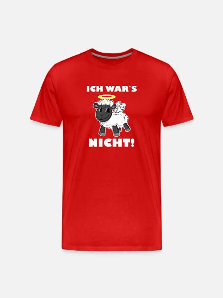 Schaf Engel - ich wars nicht - Männer Premium Bio T-Shirt - Rot