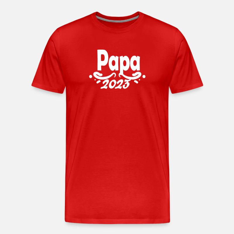 Papa 2023 - Männer Premium Bio T-Shirt - Rot