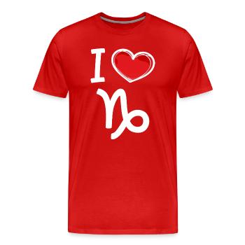 Horoscope Tides Capricorn Heart Statement - Men's Premium Organic T-Shirt - red - Front - Damien (186cm)