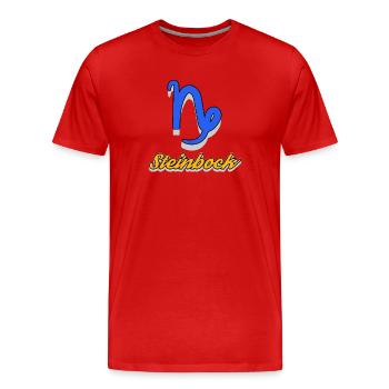 Superstition Ésotérique Capricorne Horoscope Constellation - T-shirt bio Premium Homme - rouge - Devant - Damien (186cm)