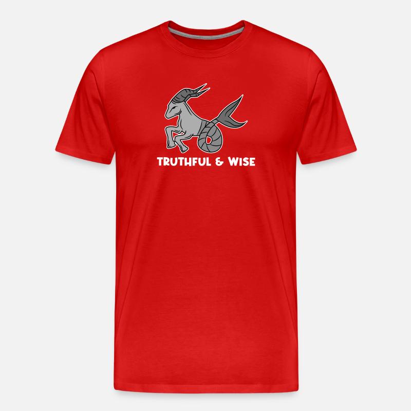Aberglaube Steinbock Statement Horoskop Tierkreis - Männer Premium Bio T-Shirt - Rot