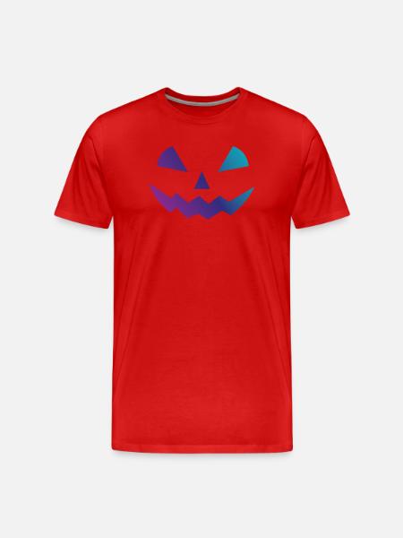 Halloween Pumpkin Design Face Disguises - Men's Premium Organic T-Shirt - red