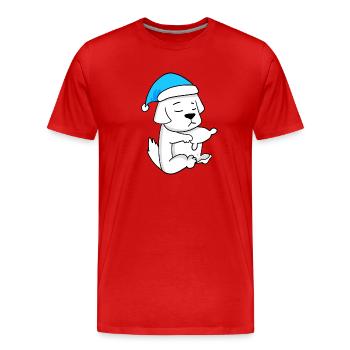 Hund Hunderasse Pyrenäenberghund - Männer Premium Bio T-Shirt - Rot - Vorne - Damien (186cm)