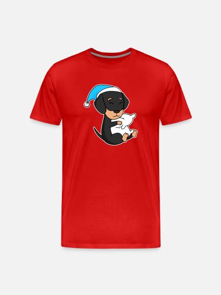 Hund Hunderasse Dackel Dachshund - Männer Premium Bio T-Shirt - Rot