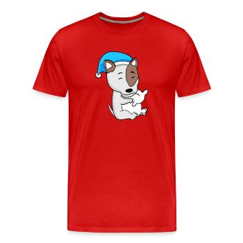 Chien Race De Chien Bull Terrier - T-shirt bio Premium Homme - rouge - Devant - Damien (186cm)