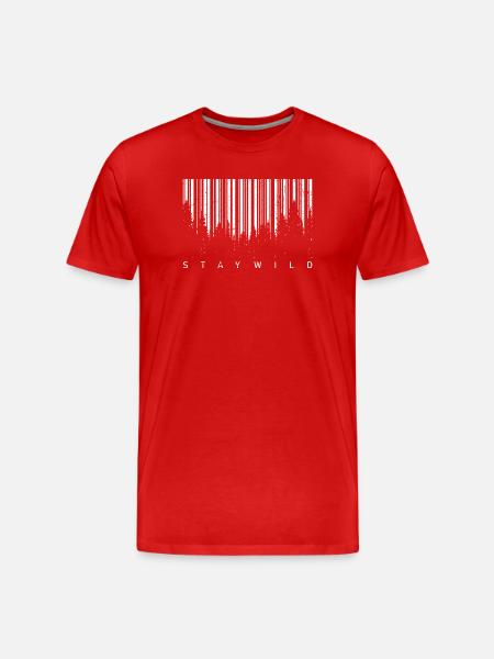 Forest Barcode Silhouette - Men's Premium Organic T-Shirt - red