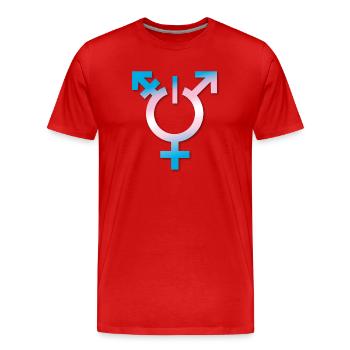transgenre flagge trans LBGTQ queer ON coming out - T-shirt bio Premium Homme - rouge - Devant - Damien (186cm)