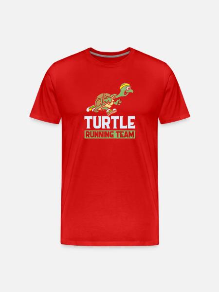 Turtle running team neu - Männer Premium Bio T-Shirt - Rot