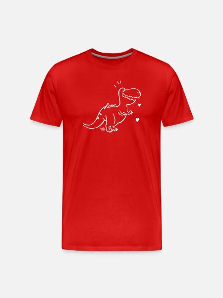 Dinosaure - bébé T-Rex - T-shirt bio Premium Homme - rouge