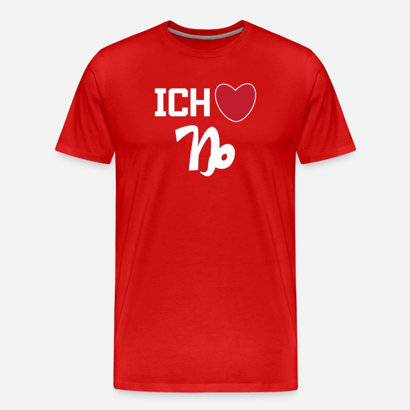 Steinbock Herz Statement Horoskop Sternzeichen - Männer Premium Bio T-Shirt - Rot