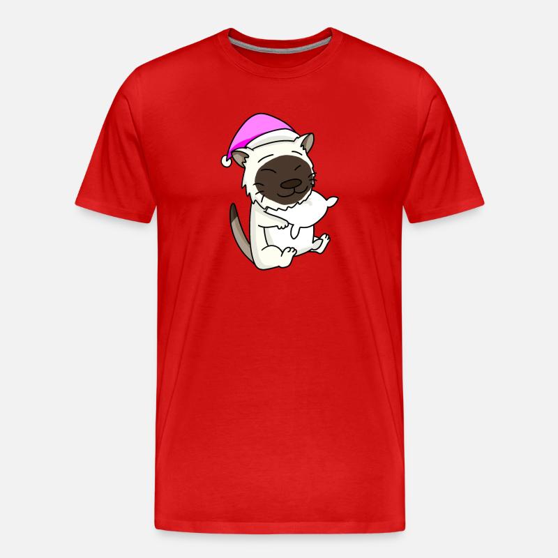Katze Katzenrasse Birma - Männer Premium Bio T-Shirt - Rot