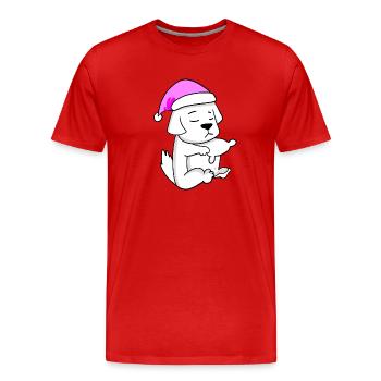Hund Hunderasse Pyrenäenberghund - Männer Premium Bio T-Shirt - Rot - Vorne - Damien (186cm)