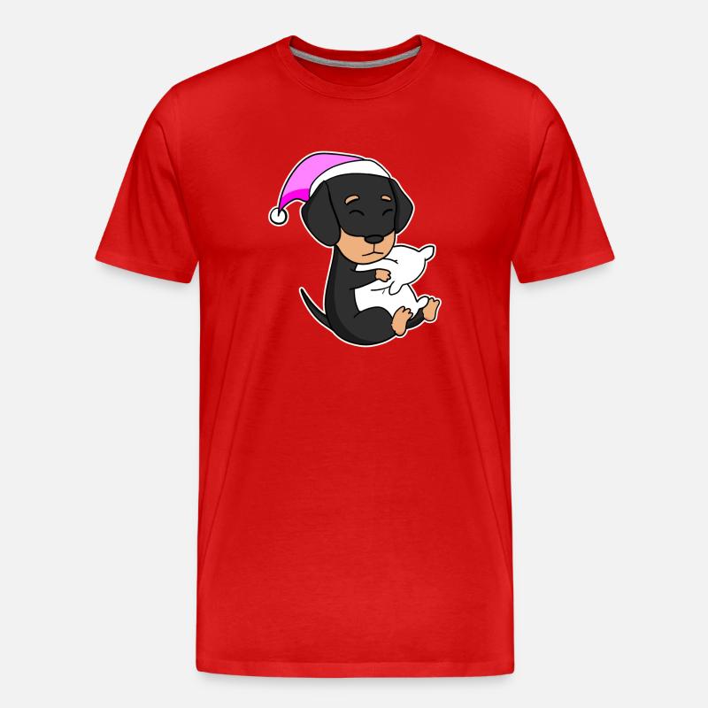 Hund Hunderasse Dackel - Männer Premium Bio T-Shirt - Rot