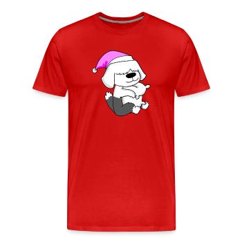 Chien Race de chien Shetland Sheepdog - T-shirt bio Premium Homme - rouge - Devant - Damien (186cm)