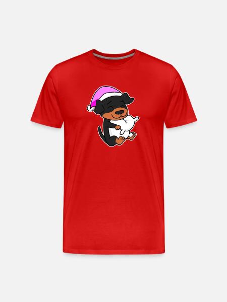 Hund Hunderasse Rottweiler - Männer Premium Bio T-Shirt - Rot
