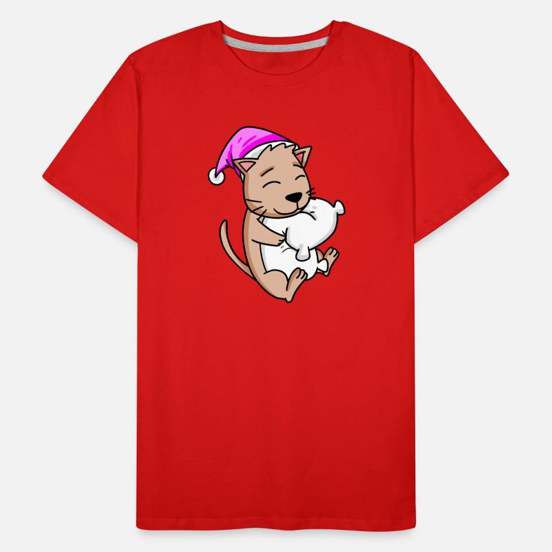 Chat avec oreiller T-shirt bio Premium Homme