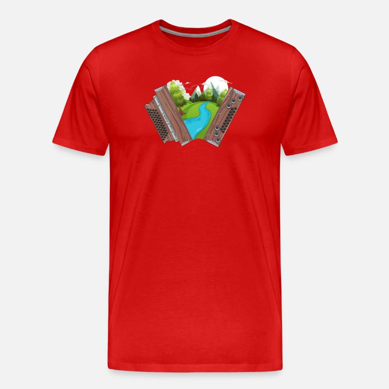 Maison de l’harmonica styrienne | ZiachON ! - T-shirt bio Premium Homme - rouge