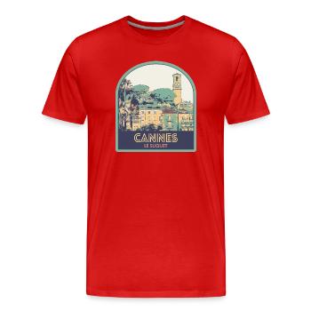 Stadtteil Le Suquet in Cannes in Frankreich - Männer Premium Bio T-Shirt - Rot - Vorne - Damien (186cm)
