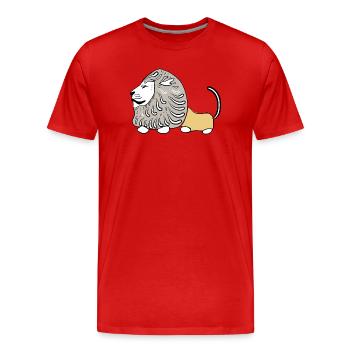 LION VECTER - T-shirt bio Premium Homme - rouge - Devant - Damien (186cm)