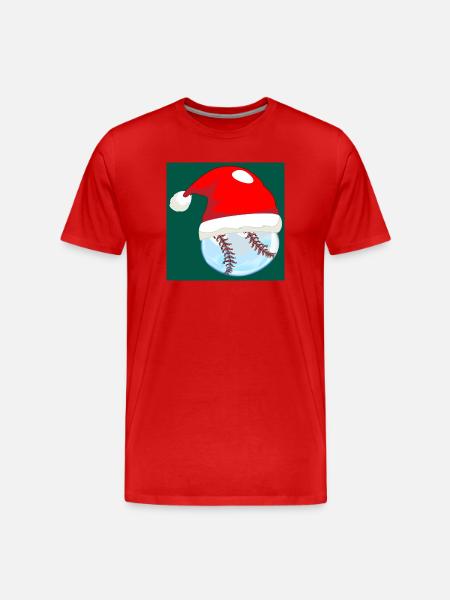 CHRISTMAS BASEBALL - Men's Premium Organic T-Shirt - red