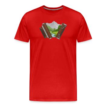 Accordéon de Styrie Gebirgsbach | Ziach ON ! - T-shirt bio Premium Homme - rouge - Devant - Damien (186cm)