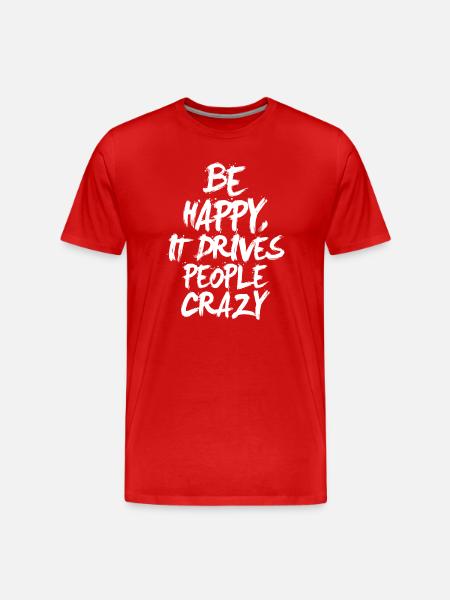 Be Happy (dark) - Men's Premium Organic T-Shirt - red
