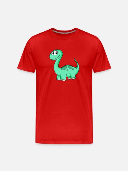 Dinosaur Motif - Men's Premium Organic T-Shirt - red