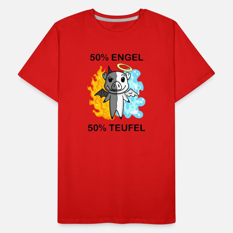 Schwein - Engel und Teufel Männer Premium Bio T-Shirt