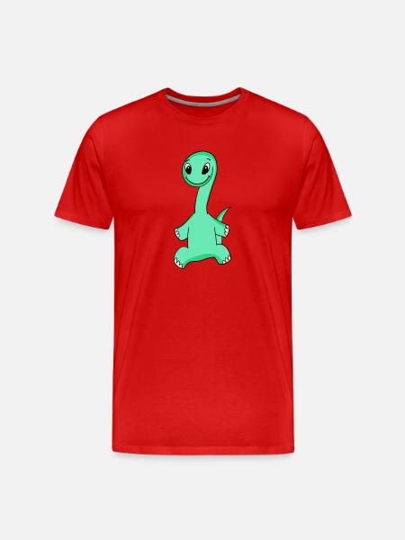 Dino Motif - Men's Premium Organic T-Shirt - red