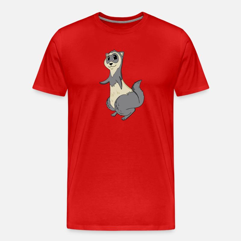 Frettchen - Männer Premium Bio T-Shirt - Rot