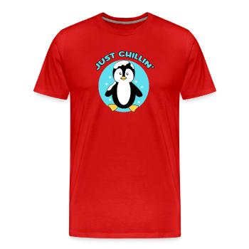 Arctique Animal Neige Pingouin froid Oiseau de mer Crème glacée Oiseau - T-shirt bio Premium Homme - rouge - Devant - Damien (186cm)