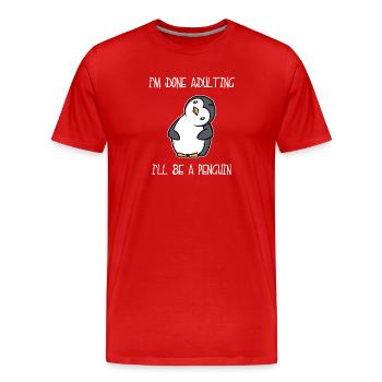 Déclaration d’oiseaux de mer du pôle Sud Sweet Penguin Animal Zoo - T-shirt bio Premium Homme - rouge - Devant - Damien (186cm)