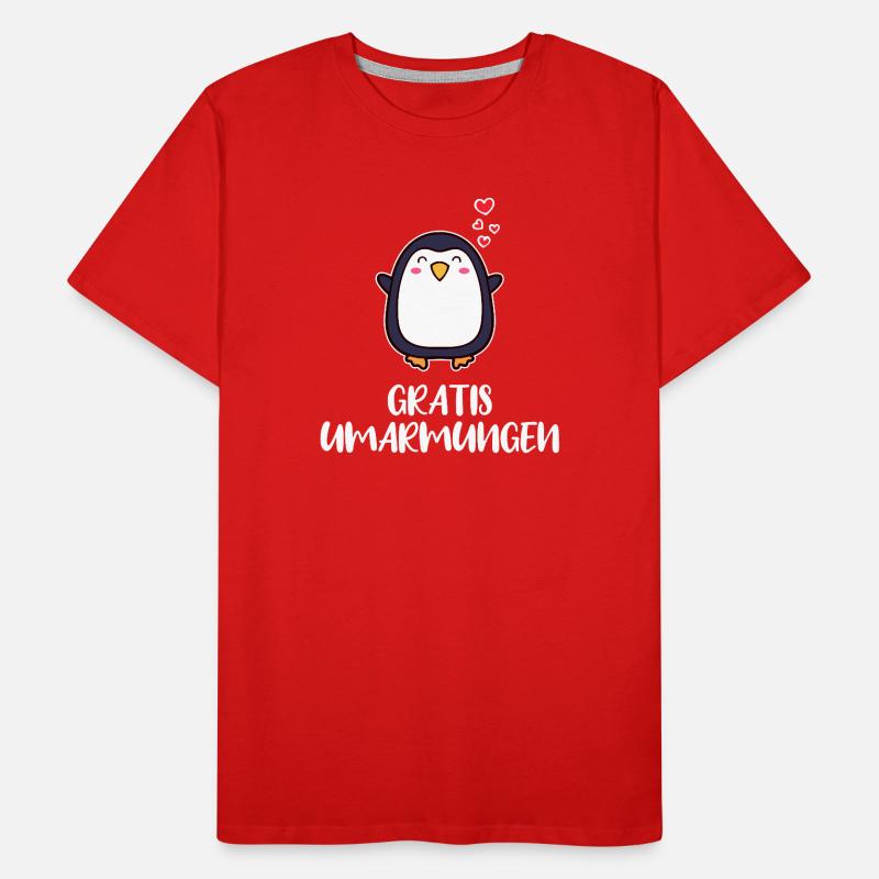 Süß Pinguin Statement Herz Tier Vogel Arktis Männer Premium Bio T-Shirt