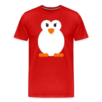 Oiseau de mer Animal Pingouin Antarctique Zoo Oiseau - T-shirt bio Premium Homme - rouge - Devant - Damien (186cm)