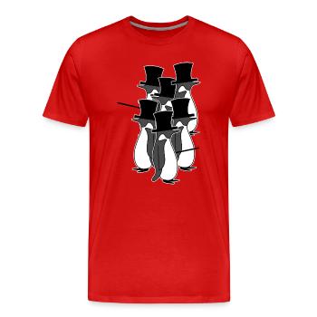 Cool Penguin Birds Animal Seabird Pôle Sud - T-shirt bio Premium Homme - rouge - Devant - Damien (186cm)