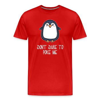 Antarctique Animal Mignon Pingouin Seabird Déclaration - T-shirt bio Premium Homme - rouge - Devant - Damien (186cm)