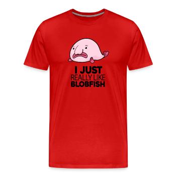 Blobfish Fish - Men's Premium Organic T-Shirt - red - Front - Damien (186cm)