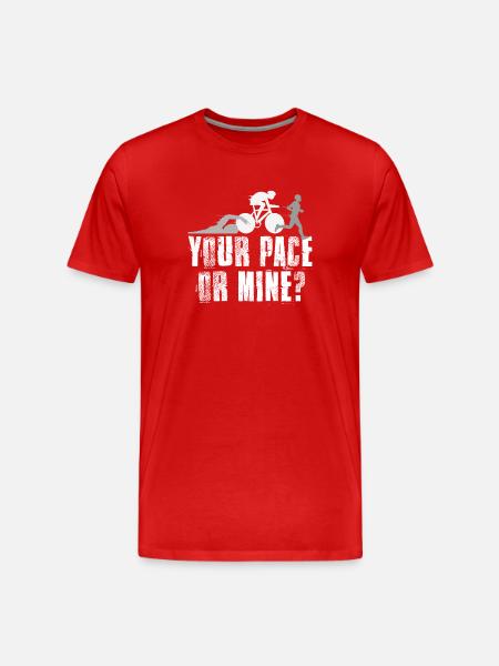 Dein Tempo Oder Meins Triathlon - Männer Premium Bio T-Shirt - Rot